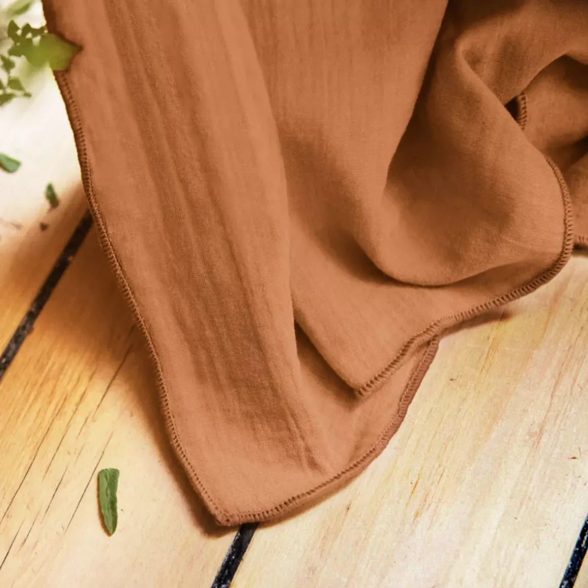 Tenda garza di cotone regolabile (140 x max 300 cm) Gaïa Albicocca