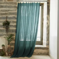 Tenda garza di cotone regolabile (180 x max 300 cm) Gaïa Blu anatra