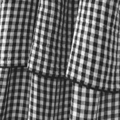 Tenda garza di cotone regolabile (140 x max 180 cm) Gaïa vichy Nero