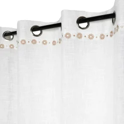 Tenda in cotone ricamato (140 x 260 cm) Camille Ecru