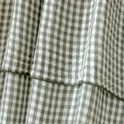 Tenda in doppio voile di cotone regolabile (140 x max 180 cm) Gaïa vichy Verde rosmarino