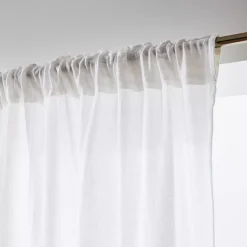 Tenda in garza di cotone a passanti nascosti (140 x 240 cm) Gaïa Bianco chantilly
