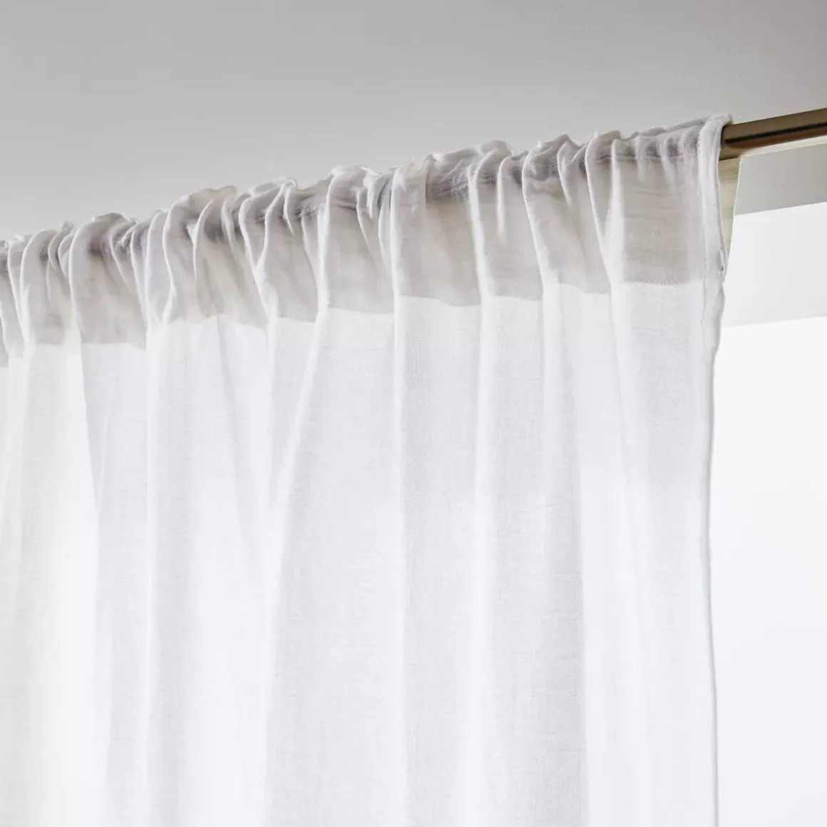 Tenda in garza di cotone a passanti nascosti (140 x 240 cm) Gaïa Bianco chantilly