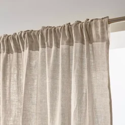 Tenda in garza di cotone a passanti nascosti (140 x 240 cm) Gaïa Beige pampa