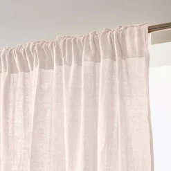 Tenda in garza di cotone a passanti nascosti (140 x 240 cm) Gaïa Rosa cipria