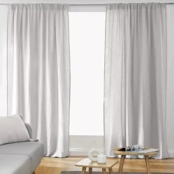 Tenda in garza di cotone a passanti nascosti (180 x 240 cm) Gaïa Grigio nuvola