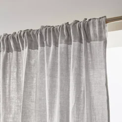 Tenda in garza di cotone a passanti nascosti (180 x 240 cm) Gaïa Grigio nuvola