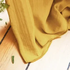 Tenda in garza di cotone a passanti nascosti (180 x 240 cm) Gaïa Giallo zafferano