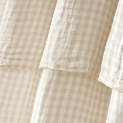 Tenda in garza di cotone regolabile (140 x max 180 cm) Gaïa vichy Beige