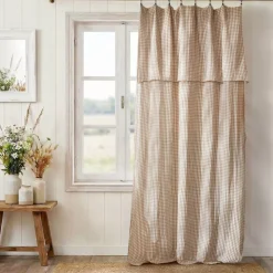 Tenda in garza di cotone regolabile (140 x max 180 cm) Gaïa vichy Corda