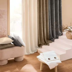 Tenda in velluto chenille (140 x 260 cm) Leo Beige