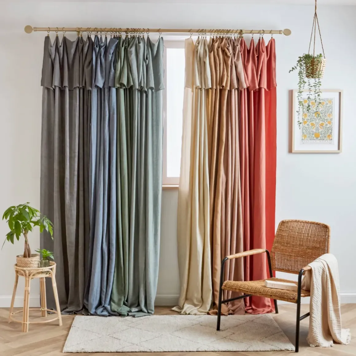 Tenda lyocell Tencel™ regolabile (140 x max 270 cm) Olivia Rosa blush
