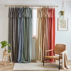 Tenda lyocell Tencel™ regolabile (140 x max 270 cm) Olivia Verde eucalipto