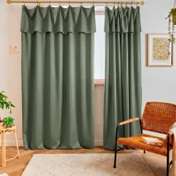 Tenda lyocell Tencel™ regolabile (140 x max 270 cm) Olivia Verde rosmarino