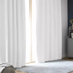 Tenda oscurante termica con passanti nsacosti (180 x 260 cm) Alba Bianco perla