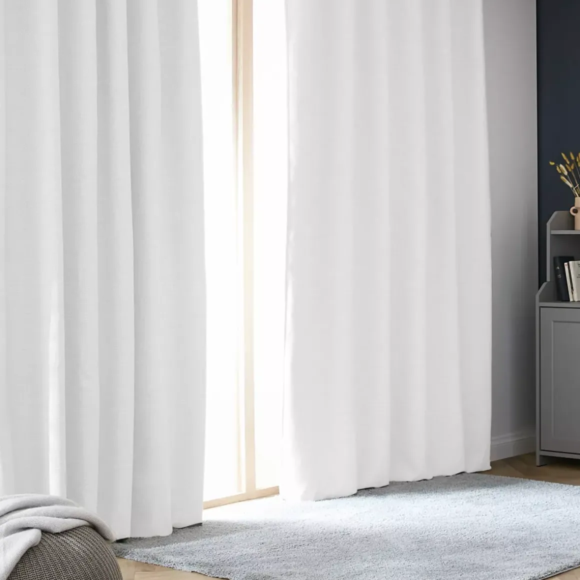 Tenda oscurante termica con passanti nascosti (140 x 240 cm) Alba Bianco perla