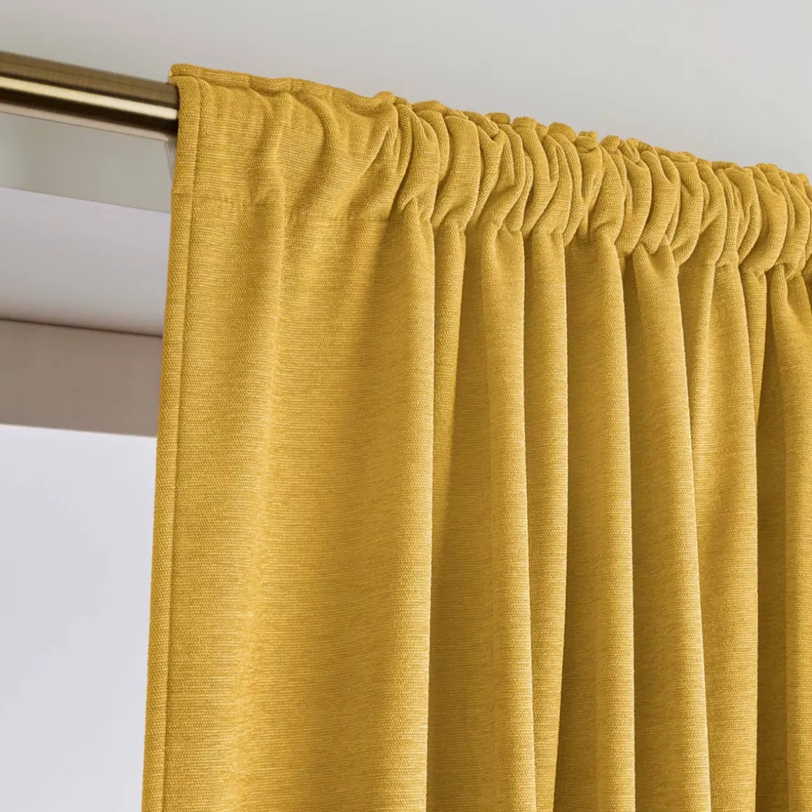 Tenda oscurante termica con passanti nascosti (140 x 240 cm) Minuit Giallo ocra