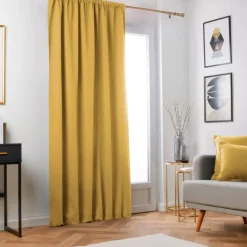 Tenda oscurante termica con passanti nascosti (280 x 240 cm) Minuit Giallo ocra