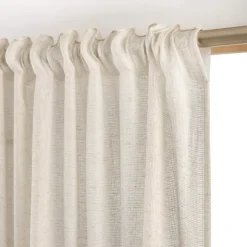 Tenda trasparente con effetto lino (280 x 240 cm) Luca Beige