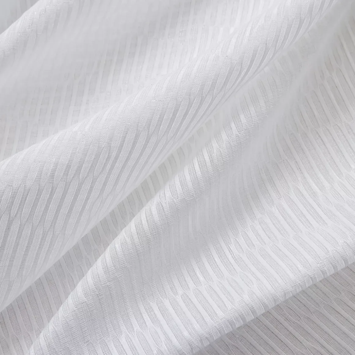 Tenda trasparente con nastri arricciati (140 x 240 cm) Maël Bianco