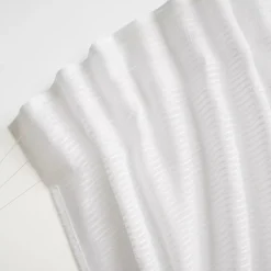 Tenda trasparente con nastri arricciati (140 x 240 cm) Maël Bianco