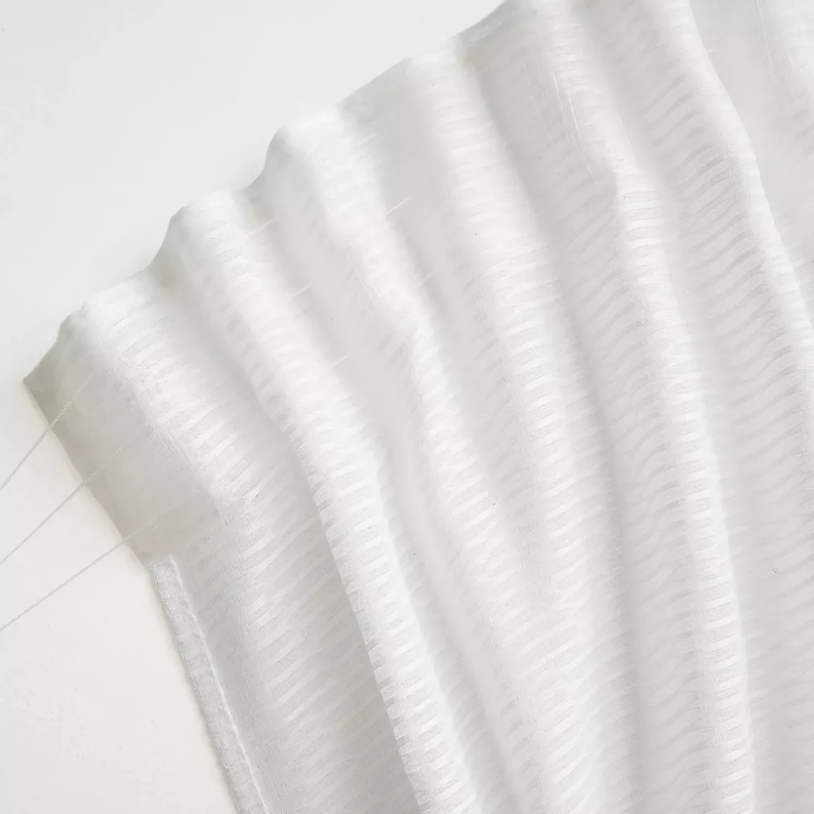 Tenda trasparente con nastri arricciati (140 x 240 cm) Maël Bianco