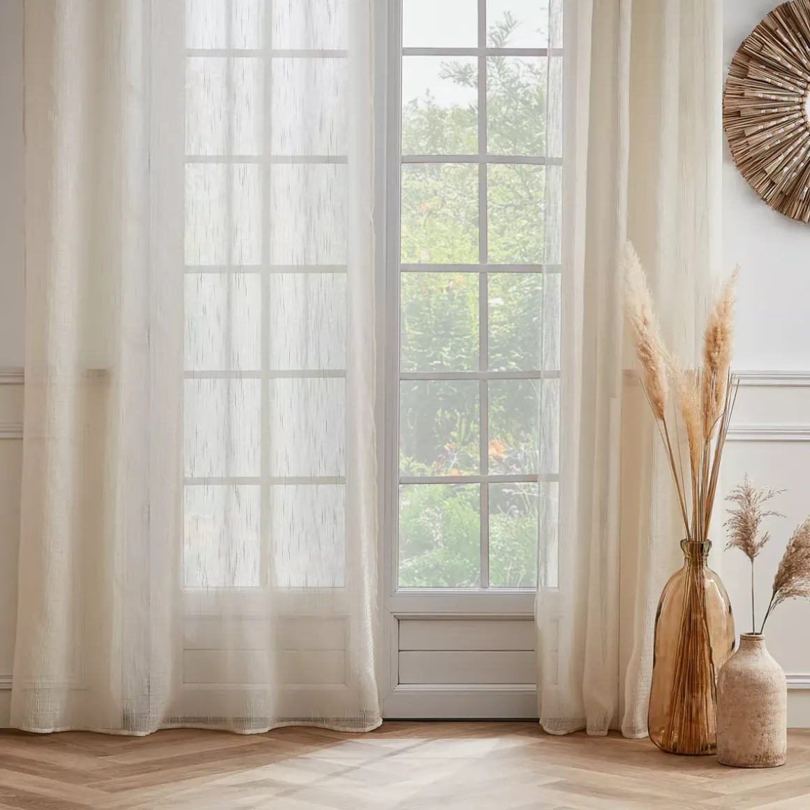 Tenda trasparente con occhielli (140 x 280 cm) Raphaël Beige
