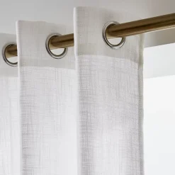 Tenda trasparente con occhielli effetto lino (140 x 240 cm) Robin Bianco