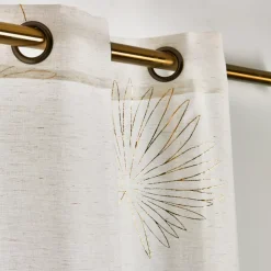 Tenda trasparente con occhielli (140 x 240 cm) Lotus Beige