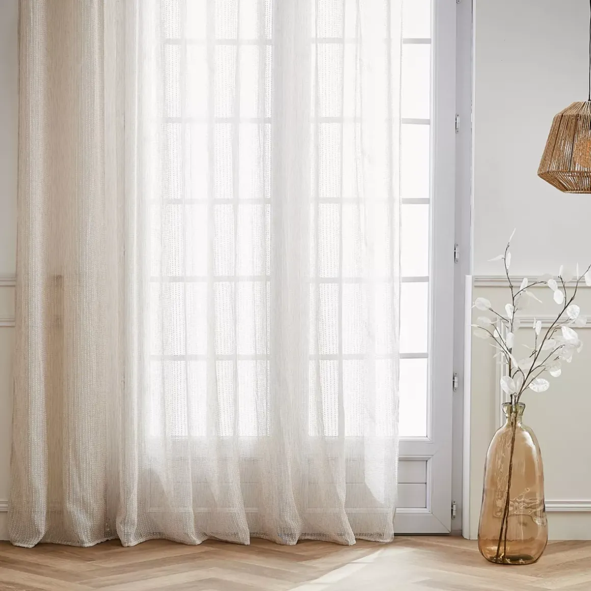 Tenda trasparente con passanti nascosti (280 x 240 cm) Arthur Beige