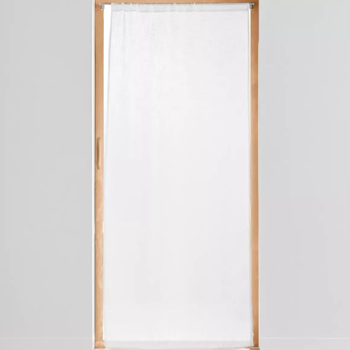 Tenda trasparente effetto lino tessuto passanti nascosti (90 x 200 cm) Haltona Bianco