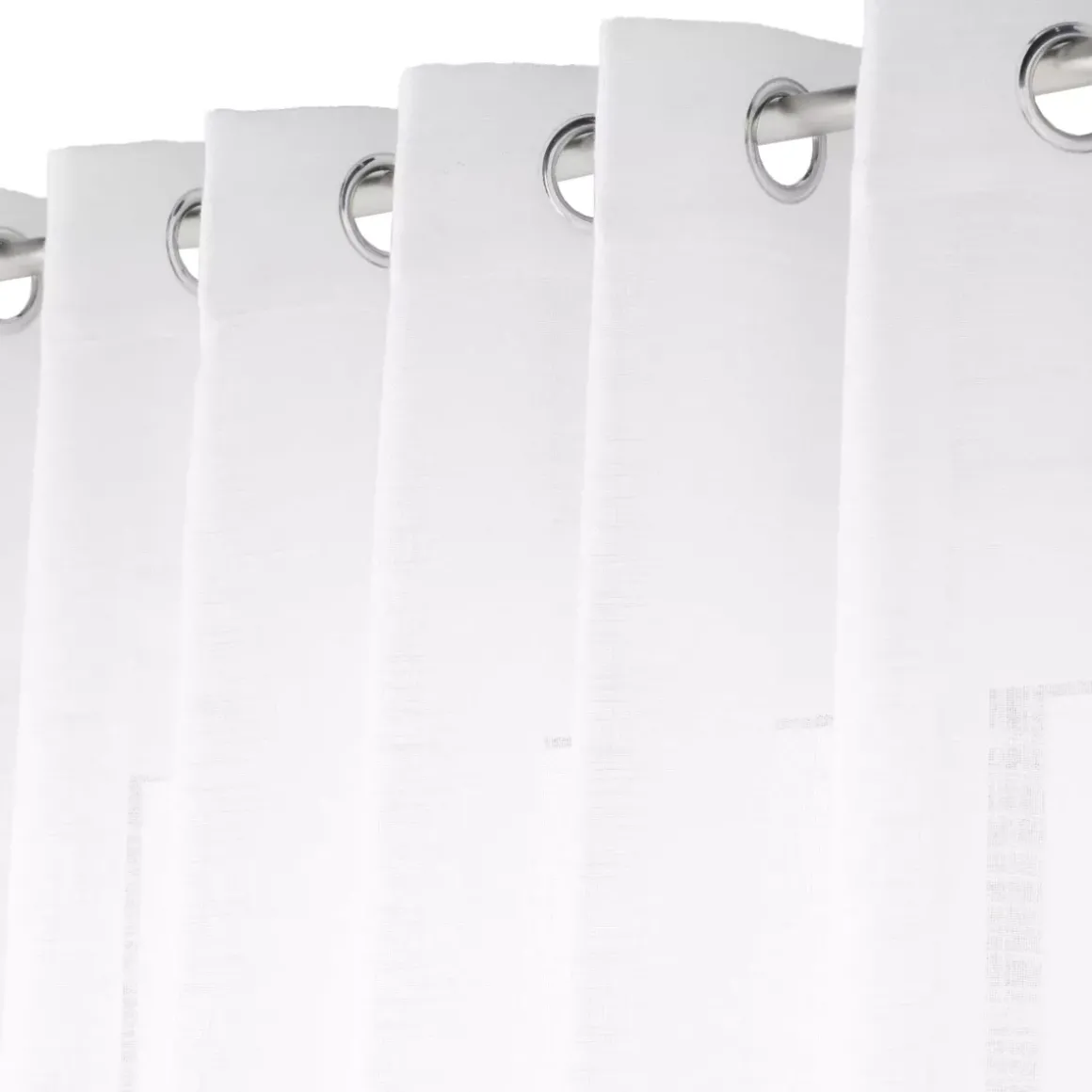 Tenda trasparente effetto lino passanti nascosti (400 x 240 cm) Haltona Bianco