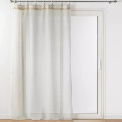 Tenda trasparente occhielli di legno (140 x 240 cm) Mileo Beige