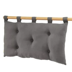 Testiera cuscino garza di cotone (80 x 50 cm) Gaïa Grigio granito