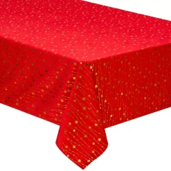 JJA Tovaglia E Runner Da Tavolo Per Le Feste-Tovaglia di Natale rettangolare (140 x 240 cm) Pioggia di stelle e dorato