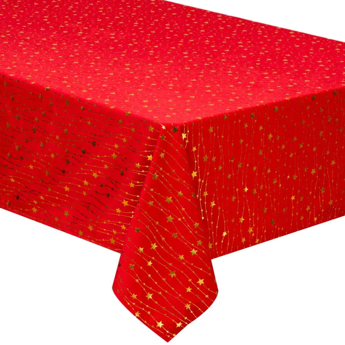 JJA Tovaglia E Runner Da Tavolo Per Le Feste-Tovaglia di Natale rettangolare (140 x 240 cm) Pioggia di stelle e dorato