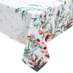 JJA Tovaglia E Runner Da Tavolo Per Le Feste-Tovaglia di Natale rettangolare (140 x 240 cm) Natale Natura