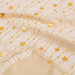 JJA Tovaglia E Runner Da Tavolo Per Le Feste-Tovaglia natalizia rettangolare (140 x 240 cm) Pioggia di stelle e oro