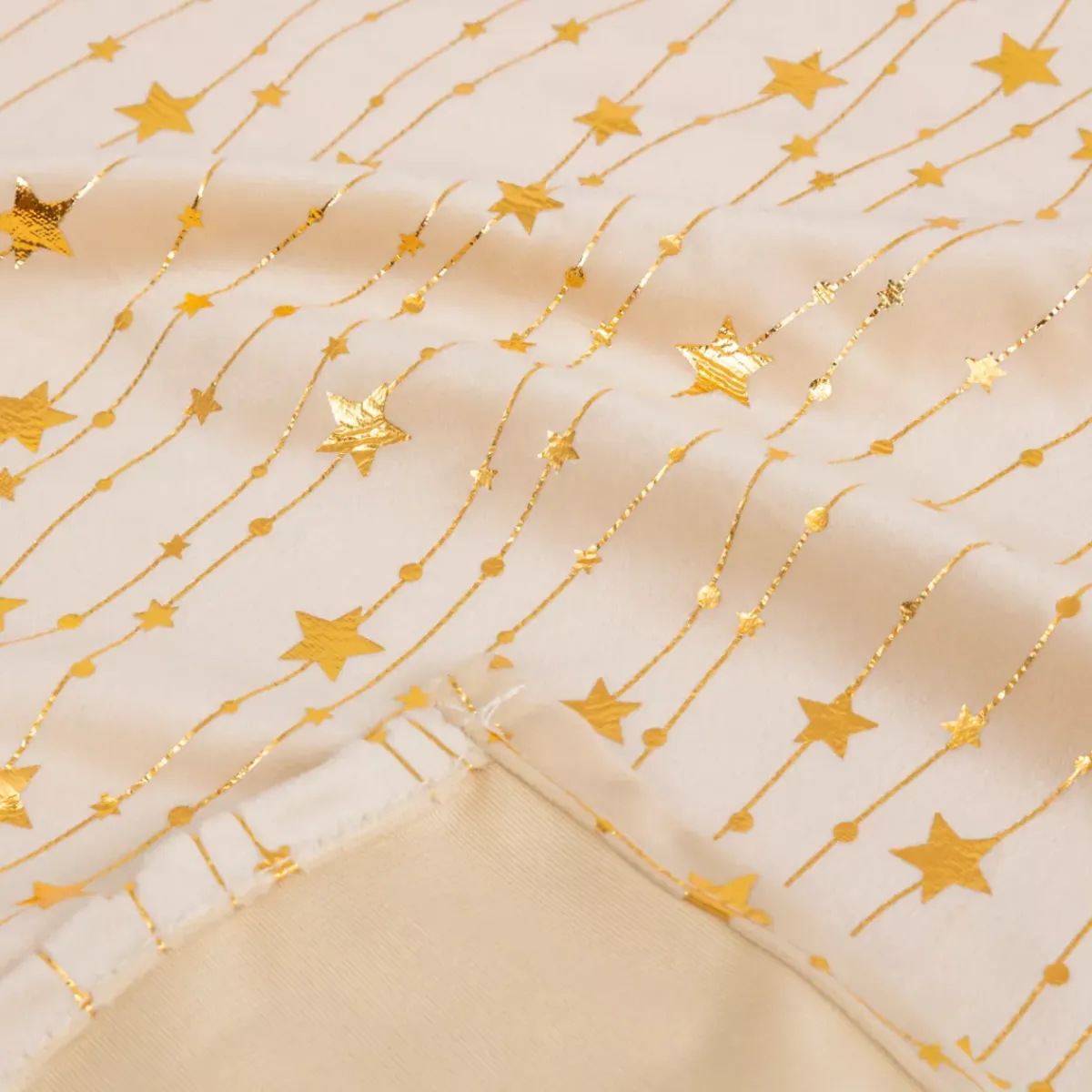 JJA Tovaglia E Runner Da Tavolo Per Le Feste-Tovaglia natalizia rettangolare (140 x 240 cm) Pioggia di stelle e oro