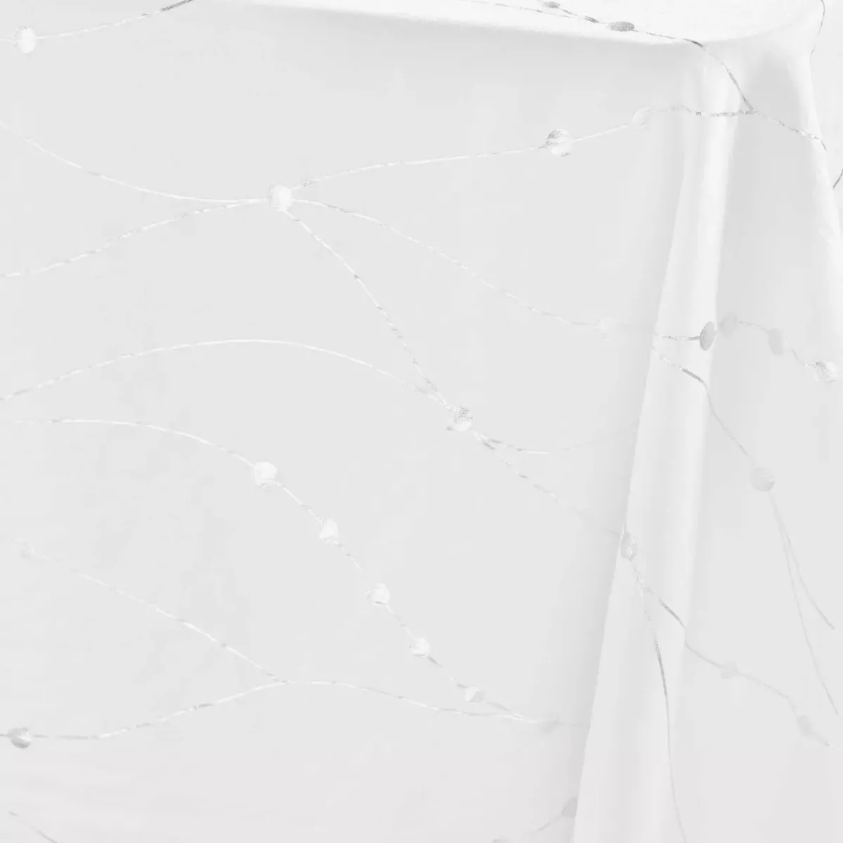 Douceur d interieur Tovaglia E Runner Da Tavolo Per Le Feste-Tovaglia natalizia rettangolare (140 x 240 cm) Astrelia e argento