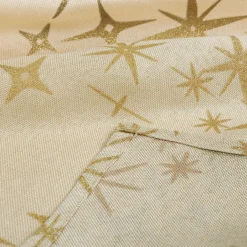 JJA Tovaglia E Runner Da Tavolo Per Le Feste-Tovaglia natalizia rettangolare (140 x 240 cm) Stelle Celesti e dorato