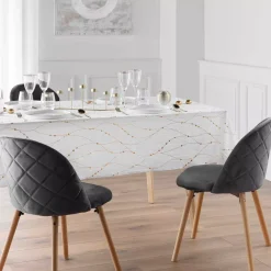 douceur d'intu017drieur Tovaglia E Runner Da Tavolo Per Le Feste-Tovaglia natalizia rettangolare anti macchia (140 x 240 cm) Firmament e dorato