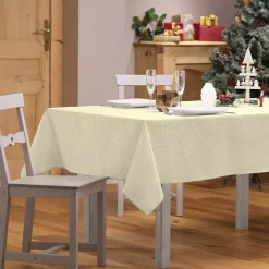 Douceur d interieur Tovaglia E Runner Da Tavolo Per Le Feste-Tovaglia natalizia rettangolare (140 x 240 cm) Strass