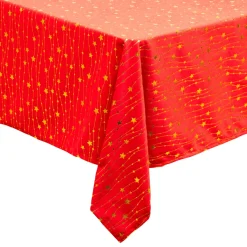 JJA Tovaglia E Runner Da Tavolo Per Le Feste-Tovaglia natalizia rettangolare (360 x 140 cm) Pioggia di stelle