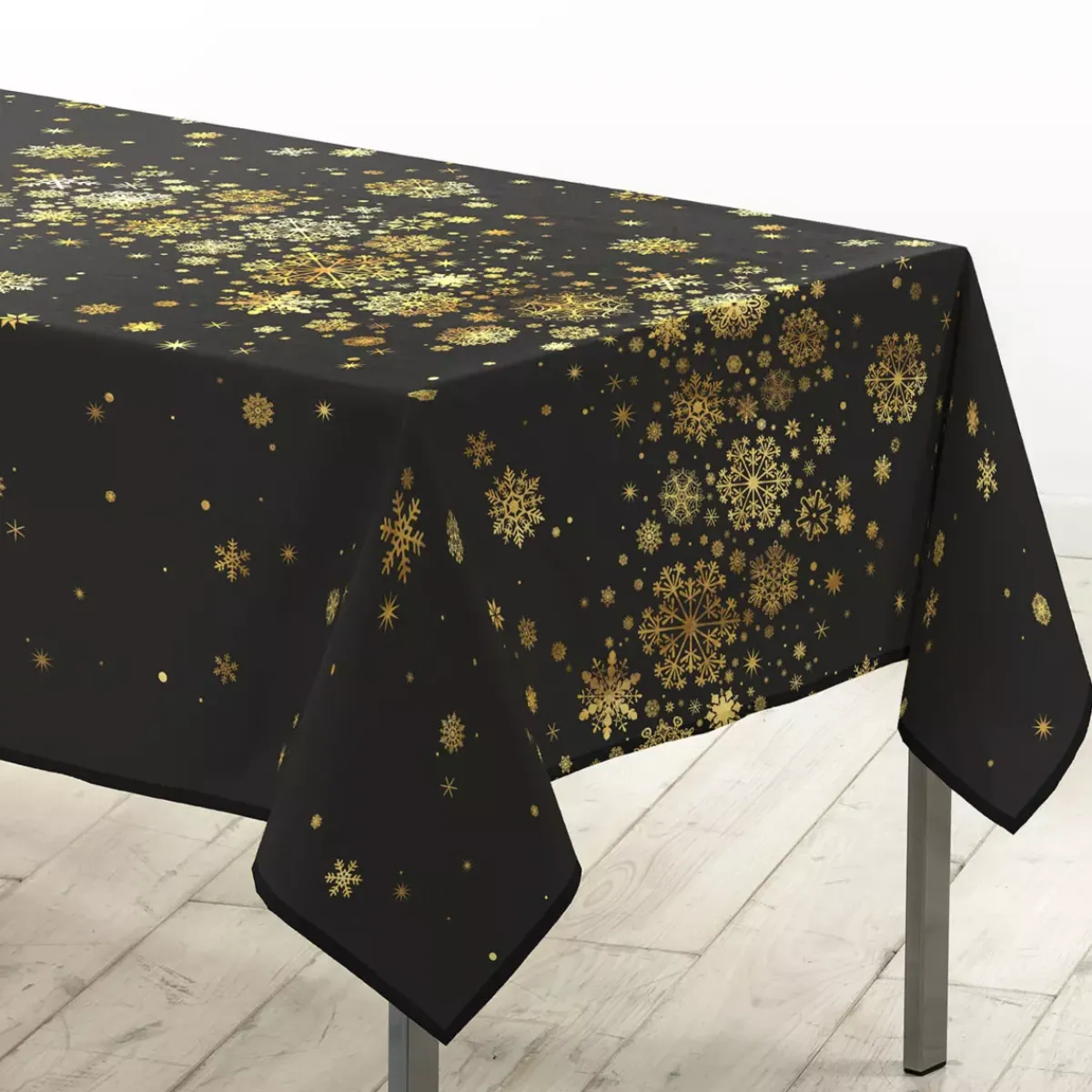Douceur d interieur Tovaglia E Runner Da Tavolo Per Le Feste-Tovaglia natalizia rettangolare (150 x 240 cm) Costellazione e dorato
