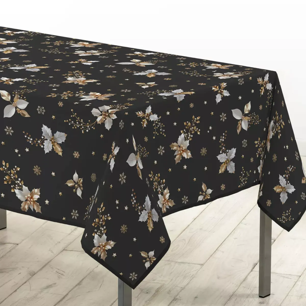 Douceur d interieur Tovaglia E Runner Da Tavolo Per Le Feste-Tovaglia natalizia rettangolare (150 x 240 cm) Guido Grigio