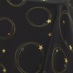 Douceur d interieur Tovaglia E Runner Da Tavolo Per Le Feste-Tovaglia natalizia rettangolare (150 x 240 cm) Star e Oro