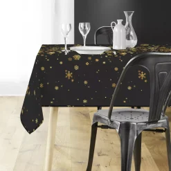 Douceur d interieur Tovaglia E Runner Da Tavolo Per Le Feste-Tovaglia natalizia rettangolare (150 x 300 cm) Constellation e dorato