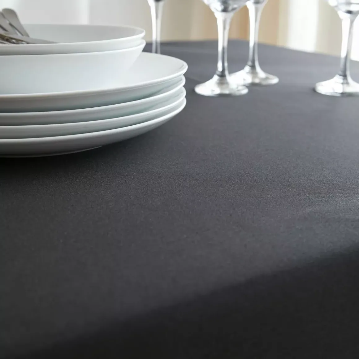 Tovaglia rettangolare antimacchia (140 x 350 cm) Elise Nera