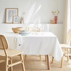 Tovaglia rettangolare antimacchia (140 x 250 cm) Elise Bianca